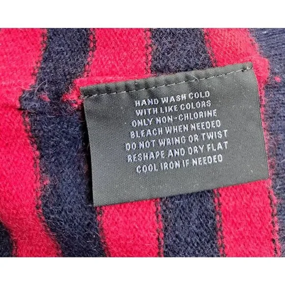 Bloomingdale's womens small sweater 2 PLY cashmere red blue stripe lightweight - Picture 6 of 8